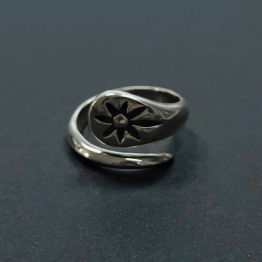 Eternal Bloom Sterling Silver Etched Ring（YS-20251111-14）