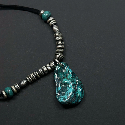 Ocean Shard Turquoise Sterling Silver Necklace（YS-20251111-16）