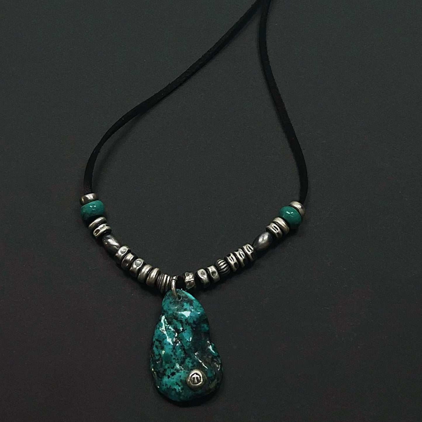 Ocean Shard Turquoise Sterling Silver Necklace（YS-20251111-16）