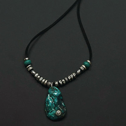 Ocean Shard Turquoise Sterling Silver Necklace（YS-20251111-16）