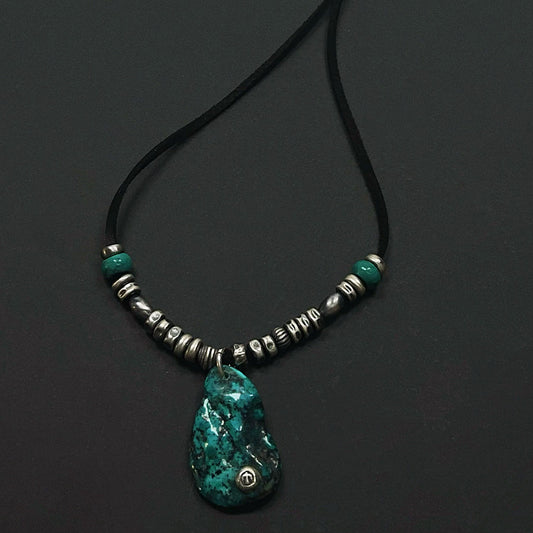 Ocean Shard Turquoise Sterling Silver Necklace（YS-20251111-16）