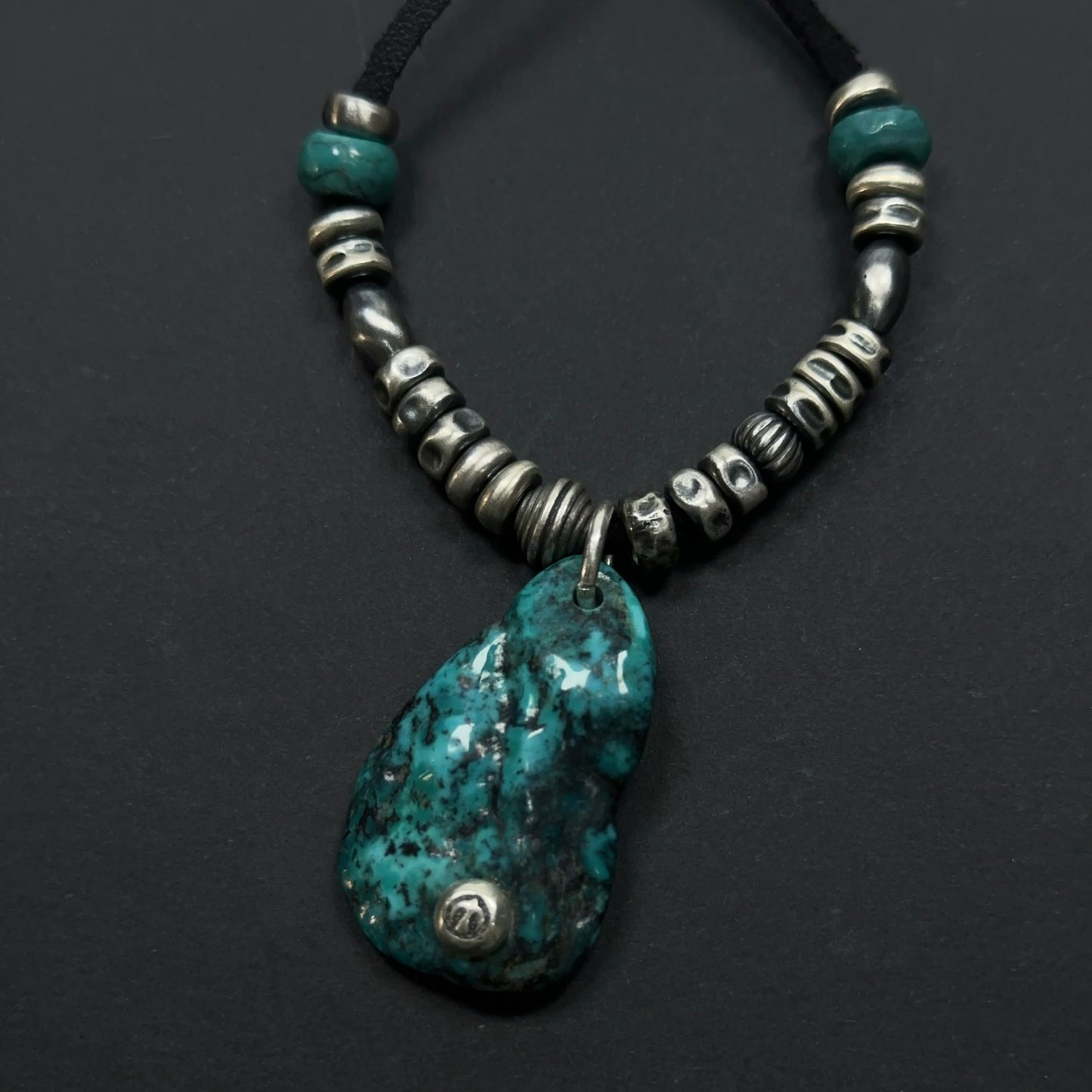 Ocean Shard Turquoise Sterling Silver Necklace（YS-20251111-16）
