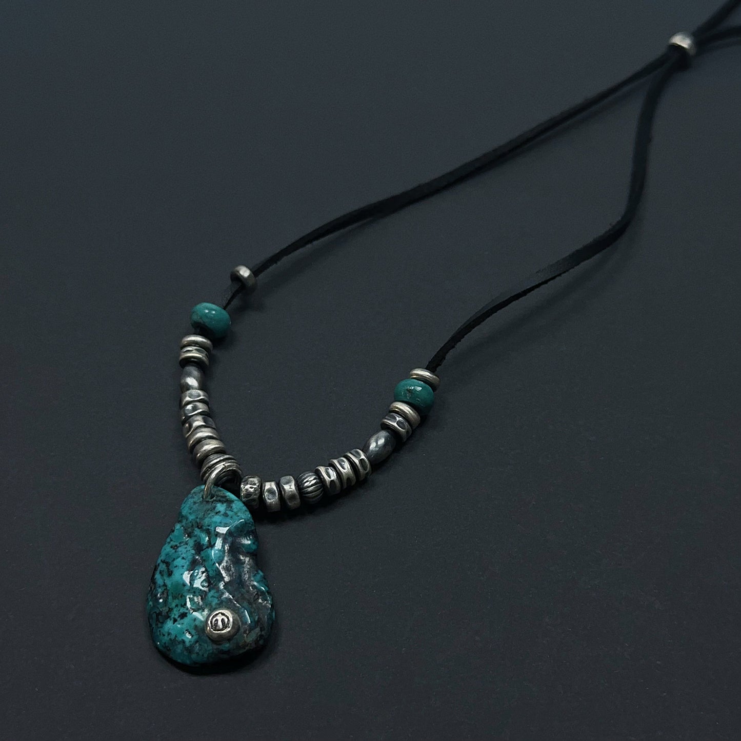 Ocean Shard Turquoise Sterling Silver Necklace（YS-20251111-16）