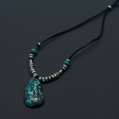Ocean Shard Turquoise Sterling Silver Necklace（YS-20251111-16）