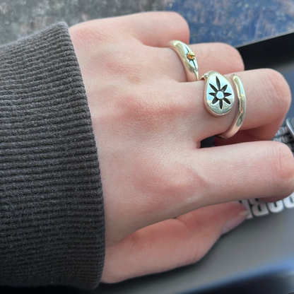 Eternal Bloom Sterling Silver Etched Ring（YS-20251111-14）