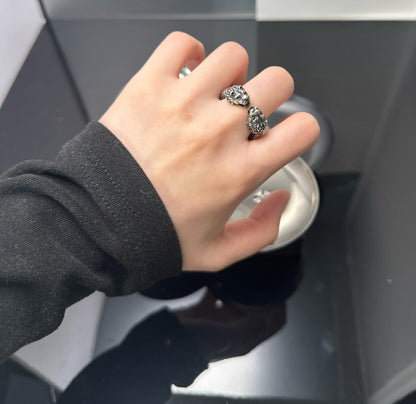 925 Sterling Silver Vintage Double-Headed Leopard Ring | Unique Hip-Hop Style（YS-20250926-9）