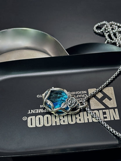 925 Sterling Silver Thorn Rose Pendant Necklace | Delicate Unisex Couple Design（YS-20250926-2）