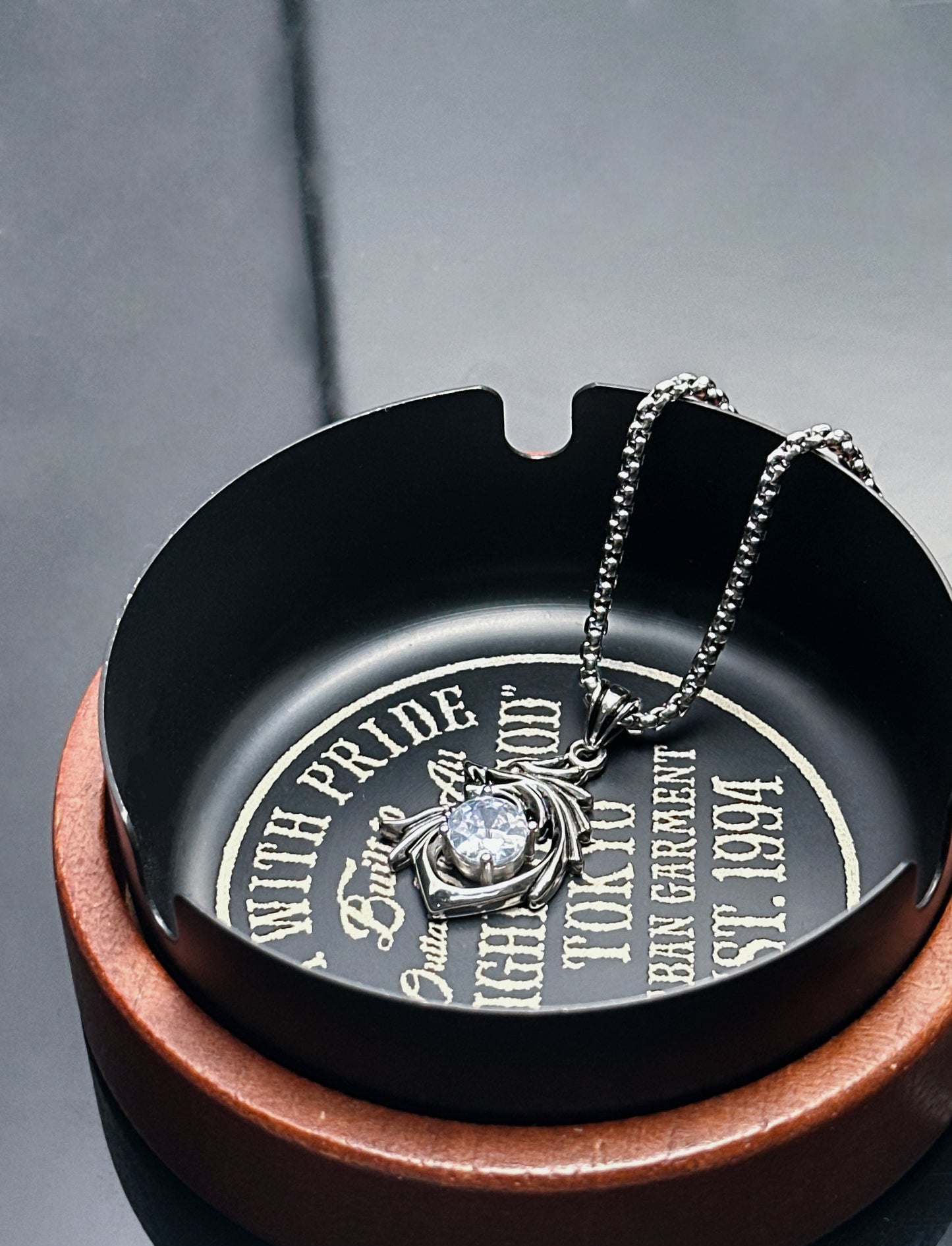 Street Style 316 Stainless Steel Dragon Pendant with Crystal Accents | 65cm Chain（GS-20250912-10）