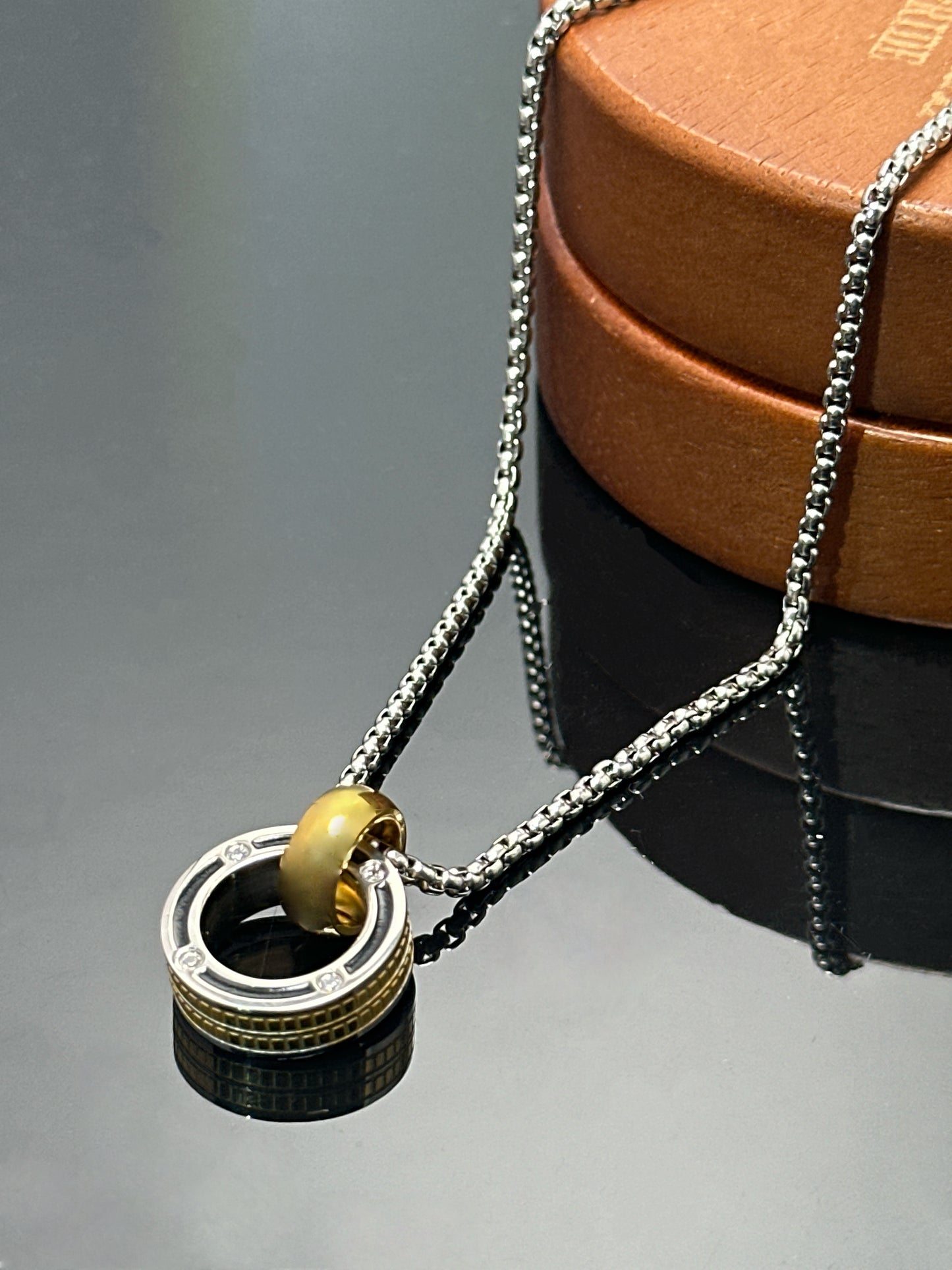 Korean Minimalist 316 Stainless Steel Pendant Necklace | Unisex Original Design, 65cm Chain（GS-20250912-2）