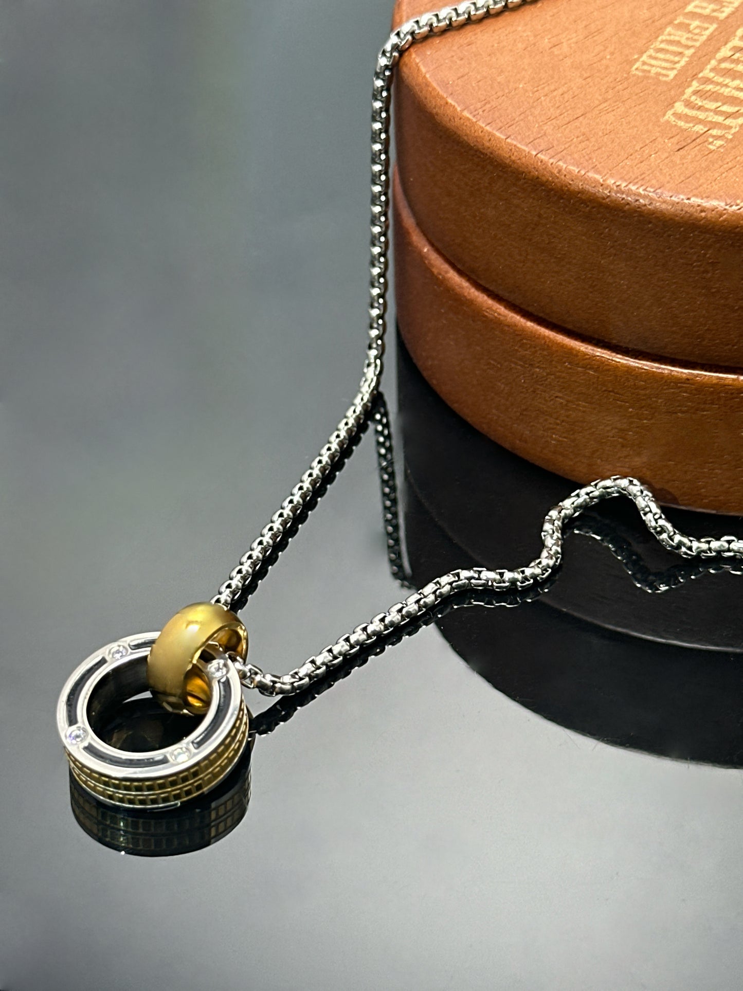 Korean Minimalist 316 Stainless Steel Pendant Necklace | Unisex Original Design, 65cm Chain（GS-20250912-2）