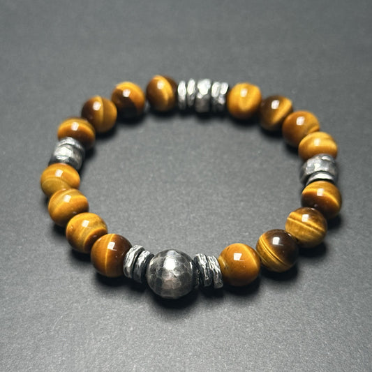 Natural Tiger Eye Bracelet with 925 Sterling Silver（YS-20251203-21）
