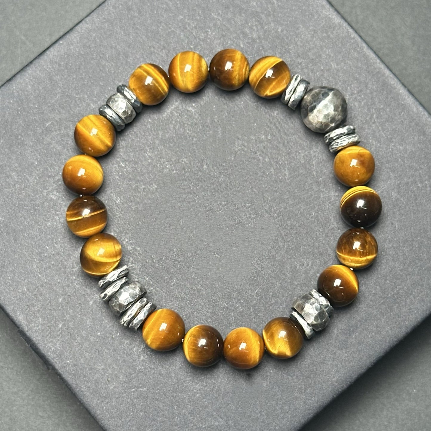 Natural Tiger Eye Bracelet with 925 Sterling Silver（YS-20251203-21）