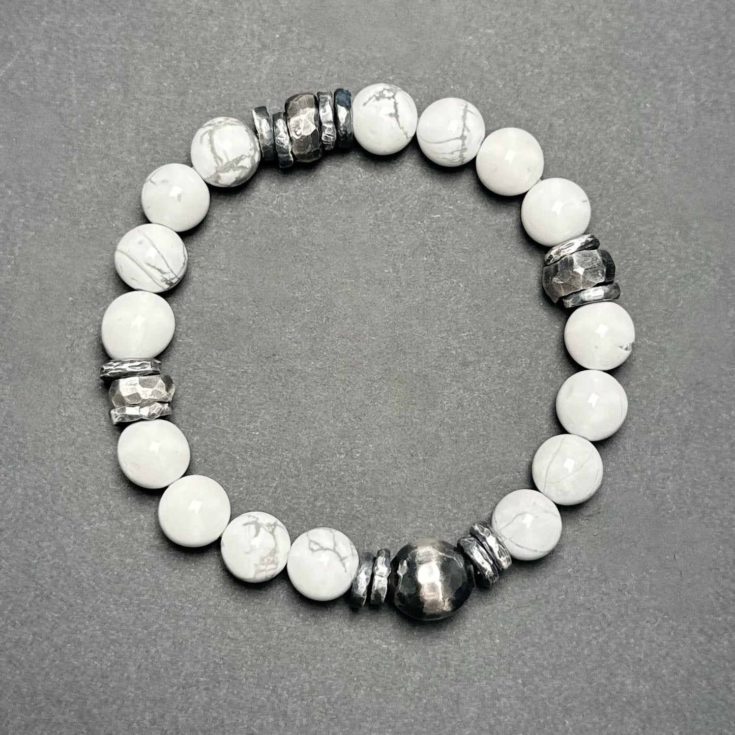 Natural White Turquoise Bracelet with 925 Sterling Silver（YS-20251203-19）