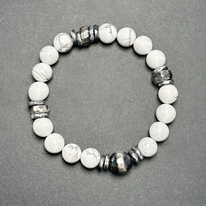 Natural White Turquoise Bracelet with 925 Sterling Silver（YS-20251203-19）