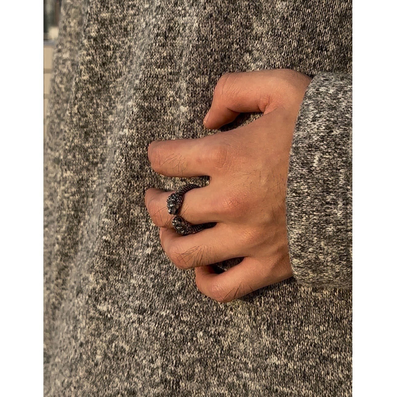 925 Sterling Silver Vintage Double-Headed Leopard Ring | Unique Hip-Hop Style（YS-20250926-9）