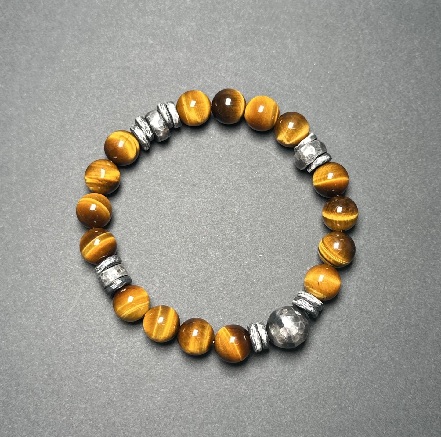 Natural Tiger Eye Bracelet with 925 Sterling Silver（YS-20251203-21）