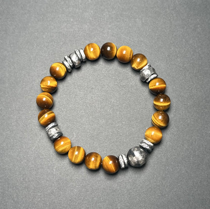 Natural Tiger Eye Bracelet with 925 Sterling Silver（YS-20251203-21）