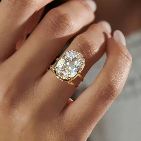 5.8ct Oval Cut White Sapphire Wedding Ring Set Metal