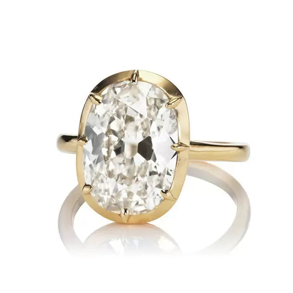 5.8ct Oval Cut White Sapphire Wedding Ring Set Metal