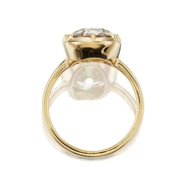 5.8ct Oval Cut White Sapphire Wedding Ring Set Metal