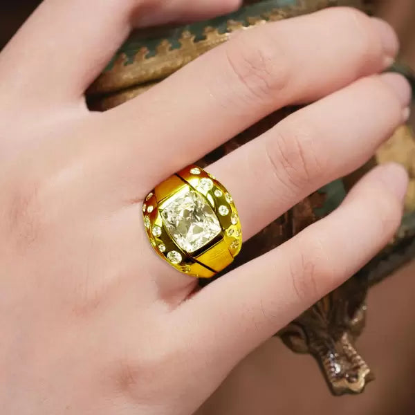 5.6ct Cushion Cut Flush Set Wedding Ring Set