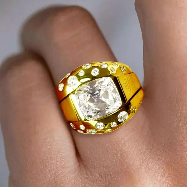 5.6ct Cushion Cut Flush Set Wedding Ring Set