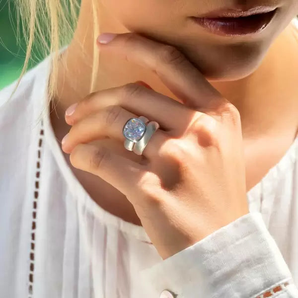 5.6ct Cushion Cut Matte Simple Wedding Ring Set