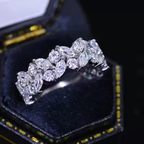 5ct Radiant Cut Three-Pieces Vintage Lace Wedding Ring Set Metal