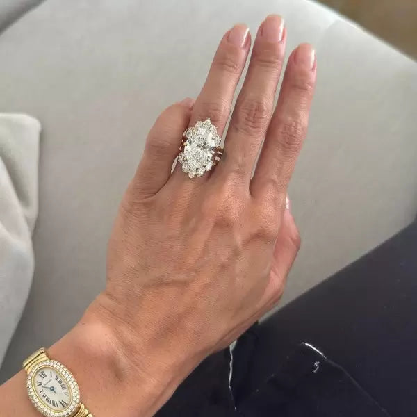 9.3ct Oval Cut Three Pieces Vintage Crown Wedding Ring Set Metal