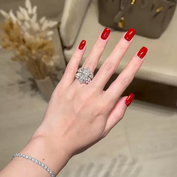 5.5ct Radiant Cut Three-pieces Crown Wedding Ring Set Metal