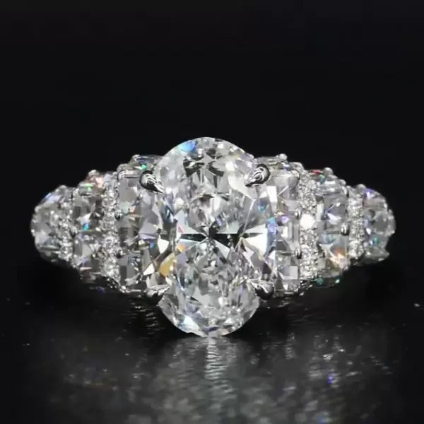 Handmade 2.5ct Oval Cut Sterling Silver Engagement Ring