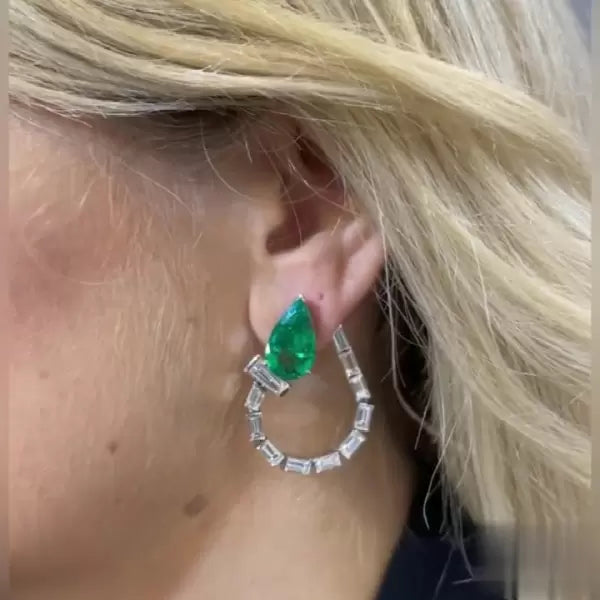 Unique Multi-Cut Sapphire Hoop Earrings