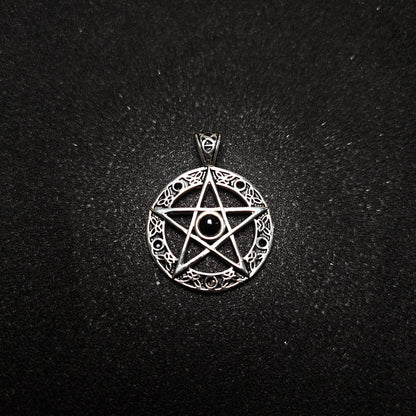 Fashion European-Style Black Gem Star Pendant Necklace | 65cm Chain（GS-20250912-6）