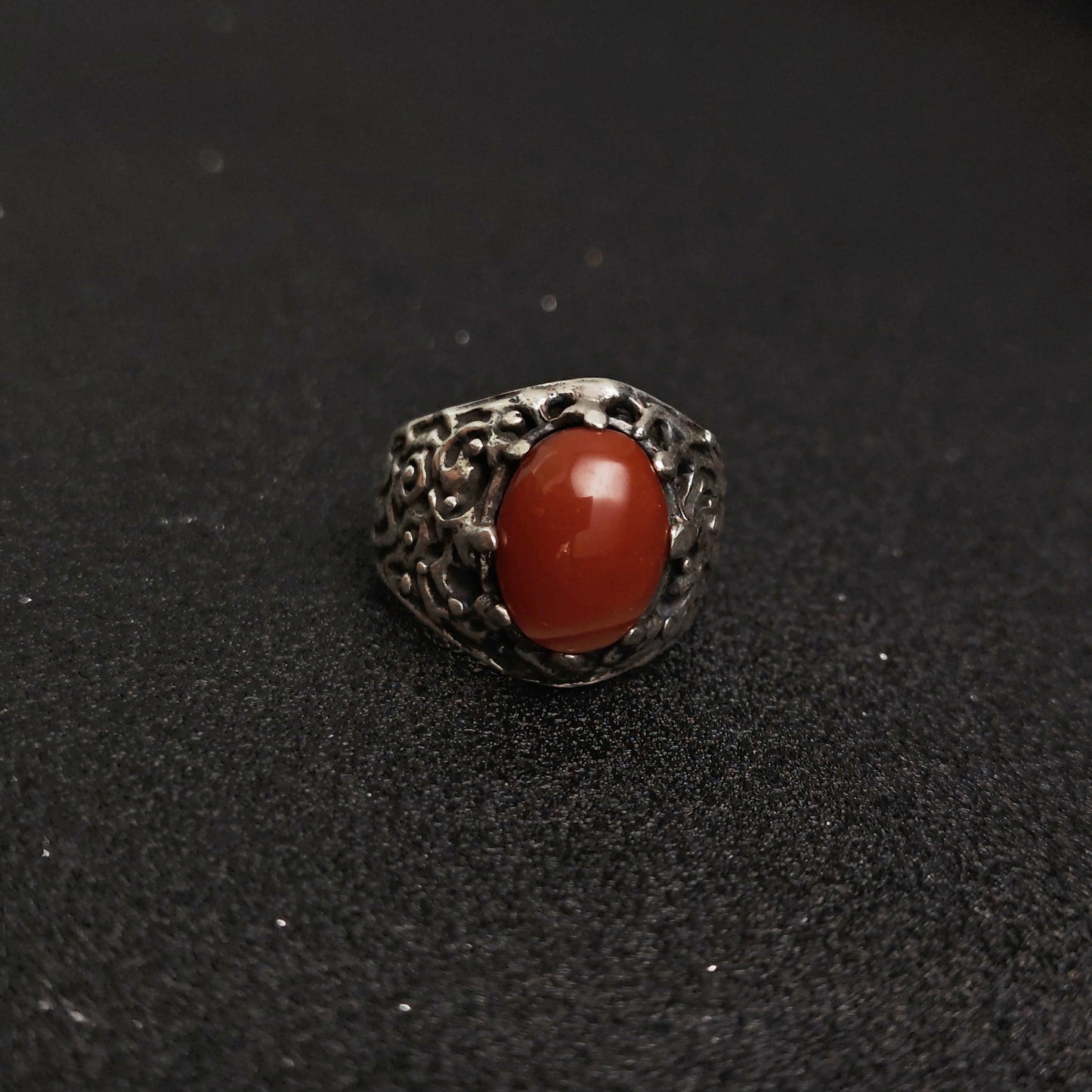 925 Sterling Silver Vintage Inlaid Ring | Trendy Hong Kong Punk Style, Unisex Fashion（YS-20250926-8）