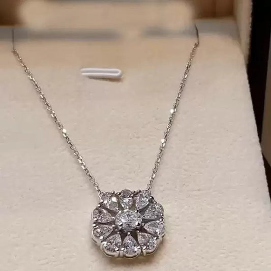 Unique White Sapphire Pendant Necklace