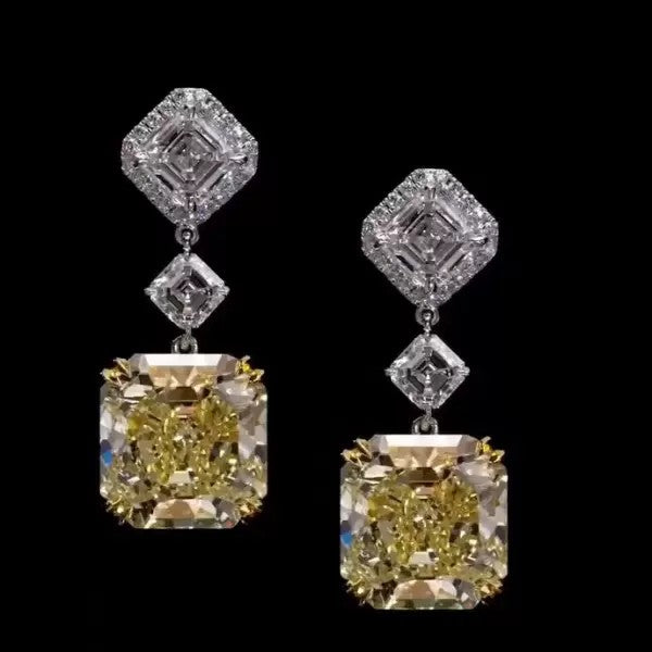 5ct Fancy Yellow Diamonds Dangling Earrings