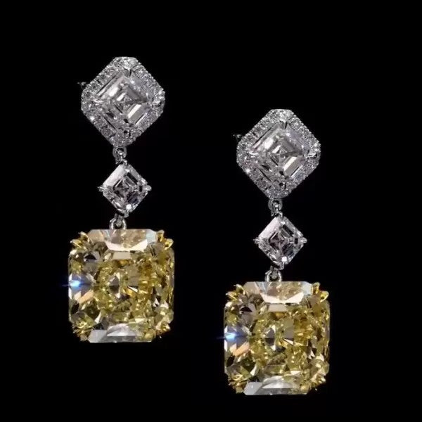 5ct Fancy Yellow Diamonds Dangling Earrings