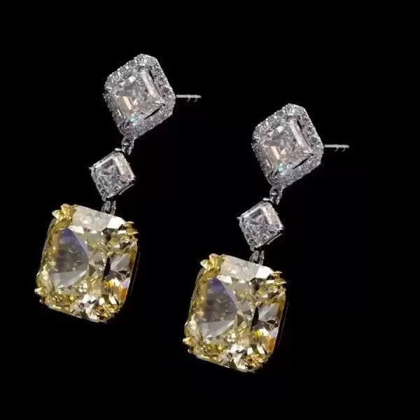 5ct Fancy Yellow Diamonds Dangling Earrings