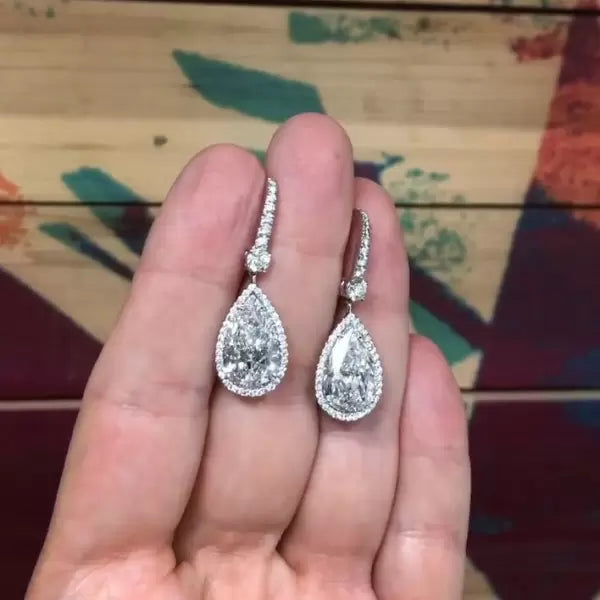 Sapphire Drop Earrings in Sterling Silver