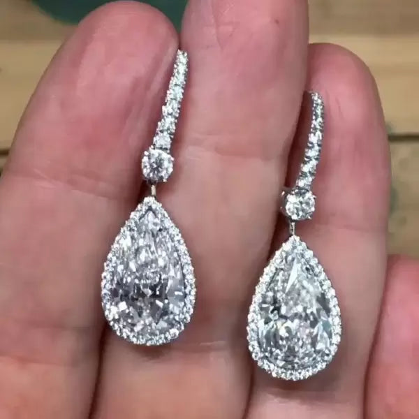 Sapphire Drop Earrings in Sterling Silver