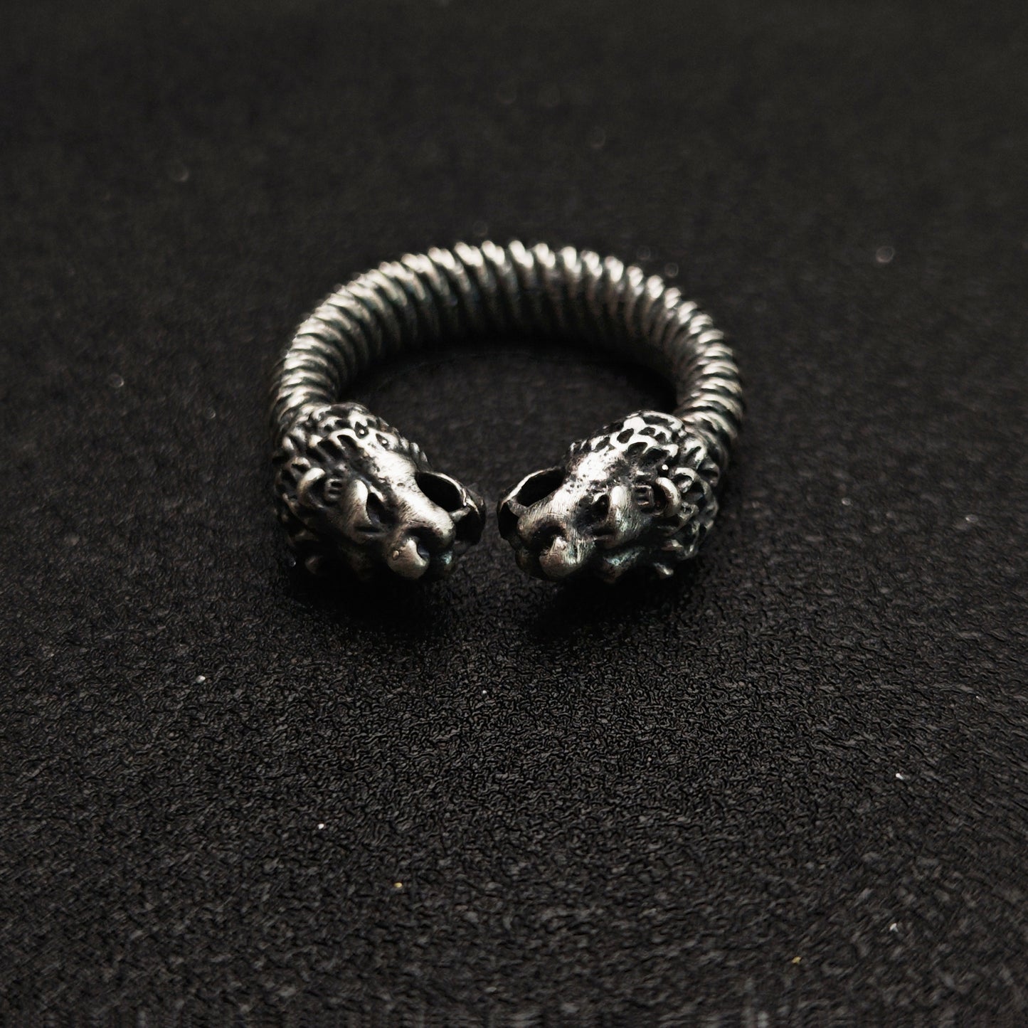 925 Sterling Silver Vintage Double-Headed Leopard Ring | Unique Hip-Hop Style（YS-20250926-9）