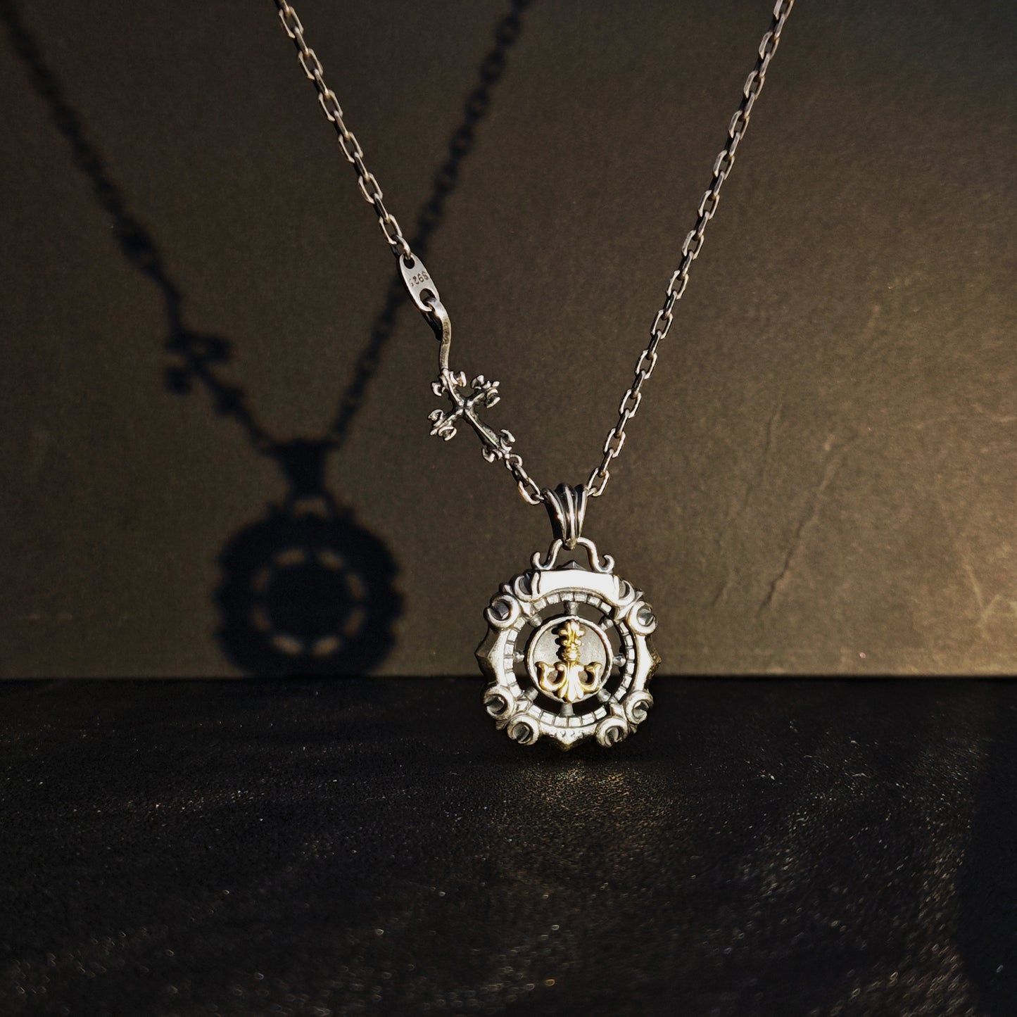 925 Sterling Silver Nautical Star Compass Pendant Necklace | Vintage Anchor Design（YS-20250926-5）