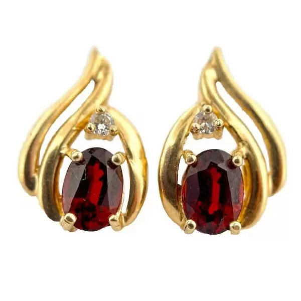 4.2ctw Oval Cut Ruby And White Sapphire Stud Earrings