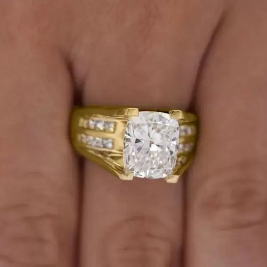 4.5ctw Cushion Cut White Sapphire Vintage Engagement Ring