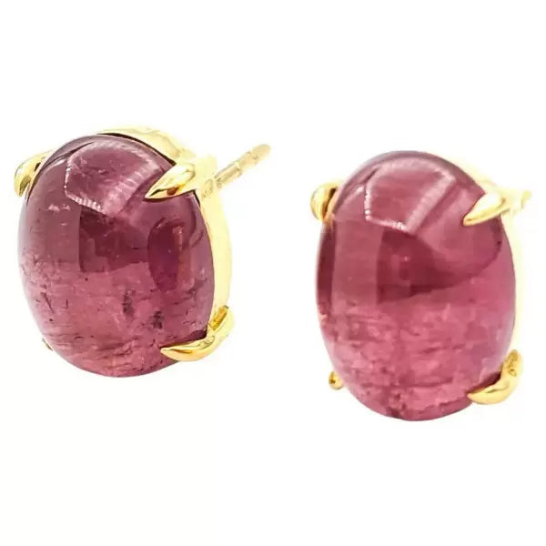 12ctw Oval Cut Ruby Pink Tourmaline Earrings