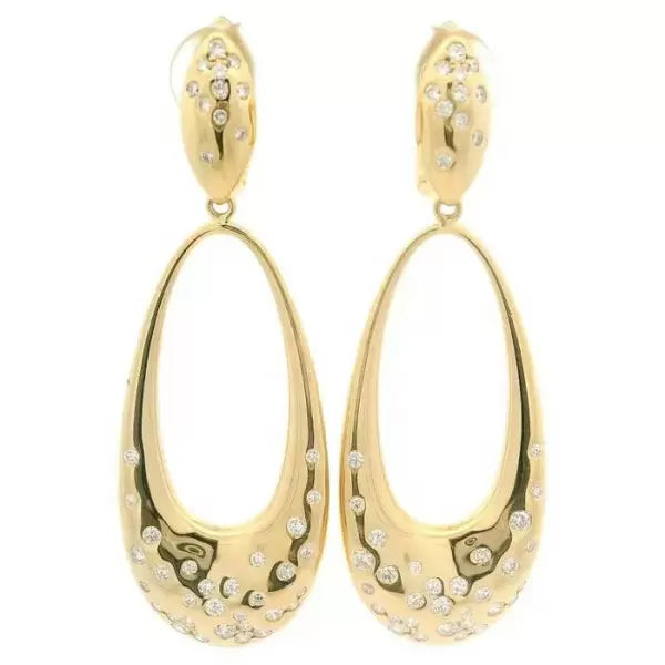 0.8Ctw Round Cut White Sapphire Teardrop Open Earrings