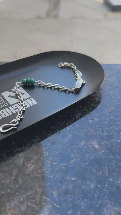 Turquoise Whisper: Sterling Silver Wing Chain（YS-20251111-4）