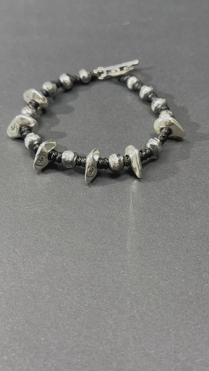 Wild Glow Sterling Silver Hammered Bracelet（YS-20251111-8）