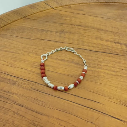 South Red Whisper: Sterling Silver Oval Bead Chain（YS-20251111-6）