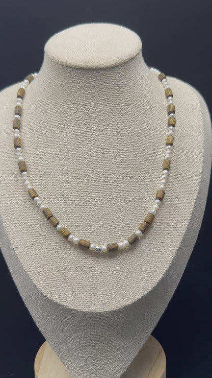 Equinox ·Driftwood Pearl Necklace（EQ-251117-C）